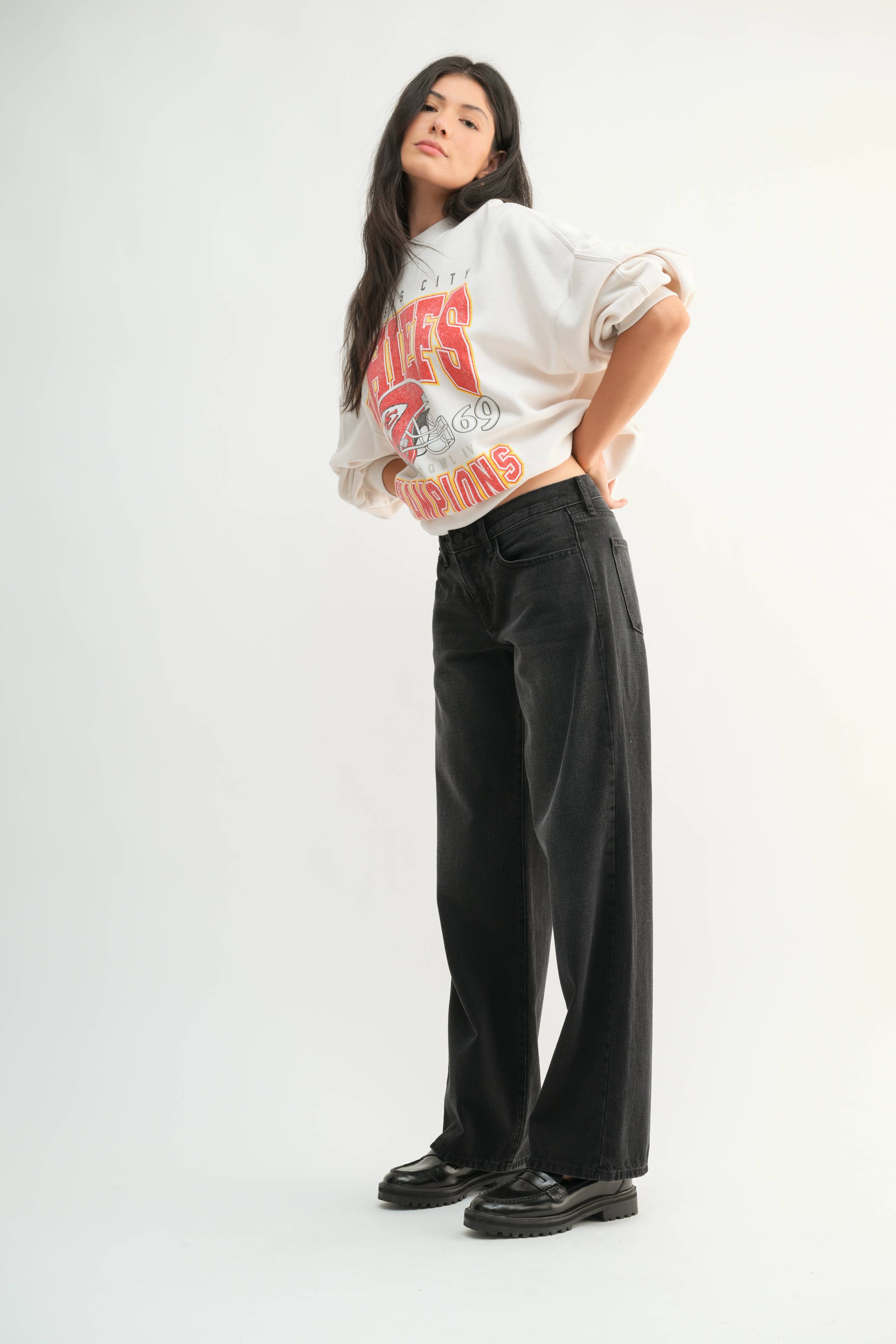 BP436N - WBLK - Low Rise Baggy Slouch: 29