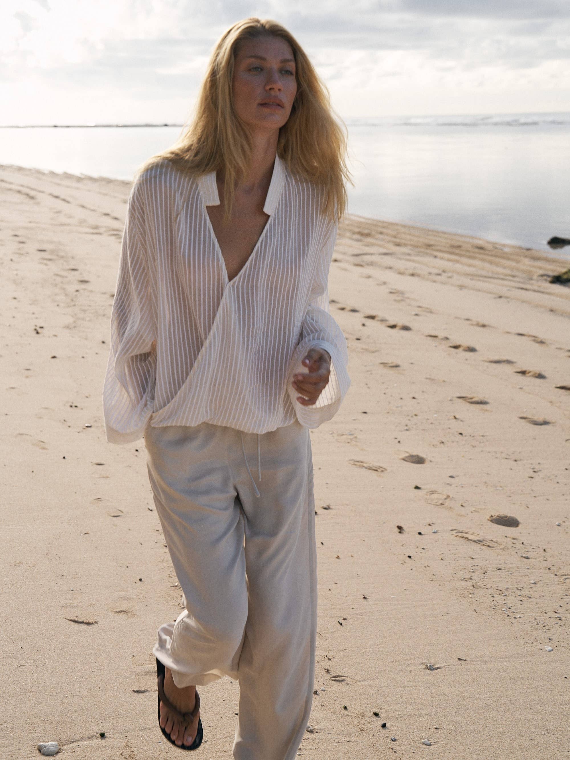 Lucid Flow Tie Pants - Sand