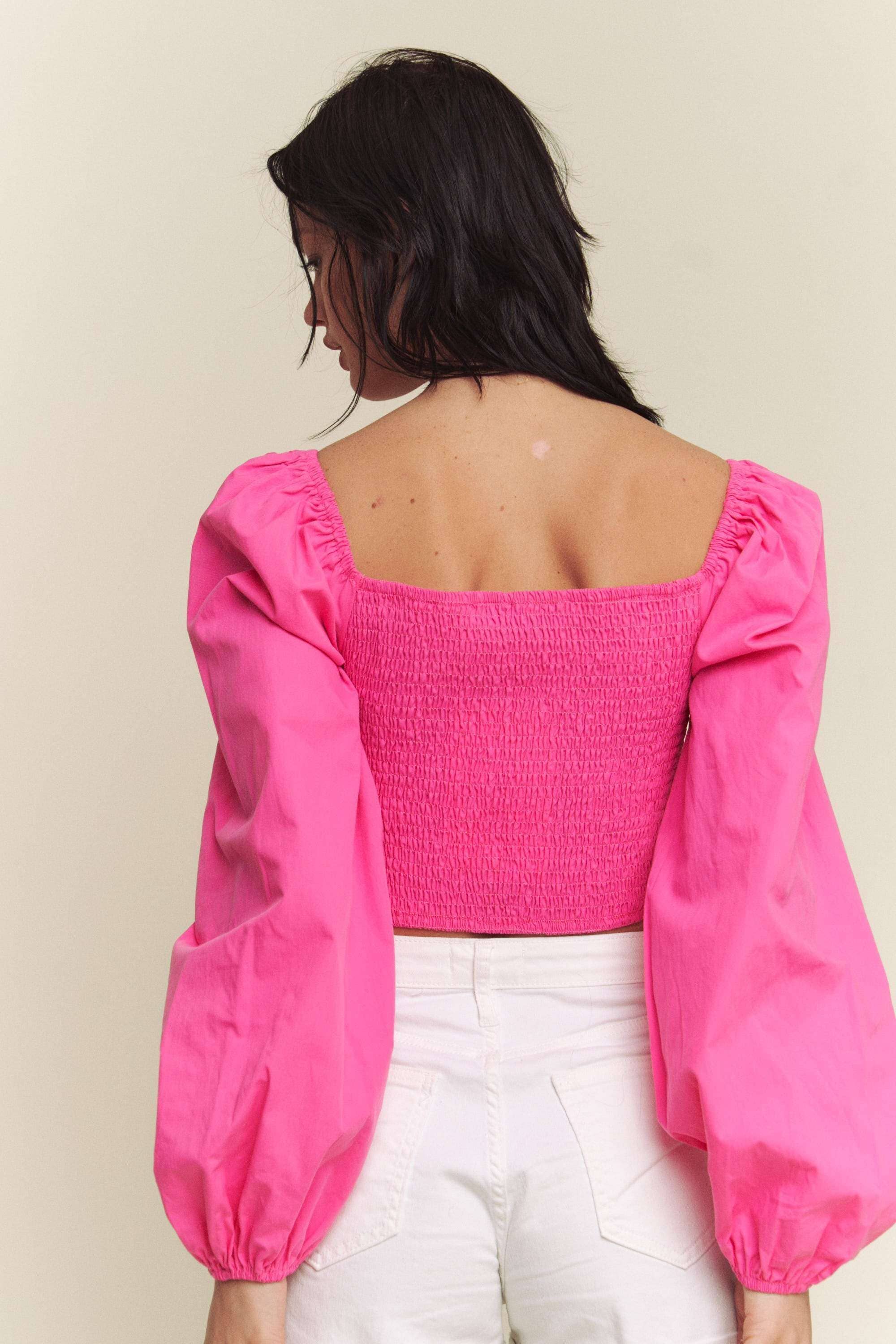 SMOKED LONG SLEEVE TOP