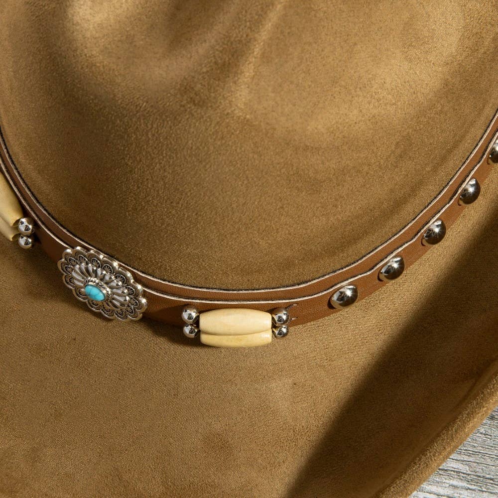 Western Concho Belt Strap Cowboy Hat
