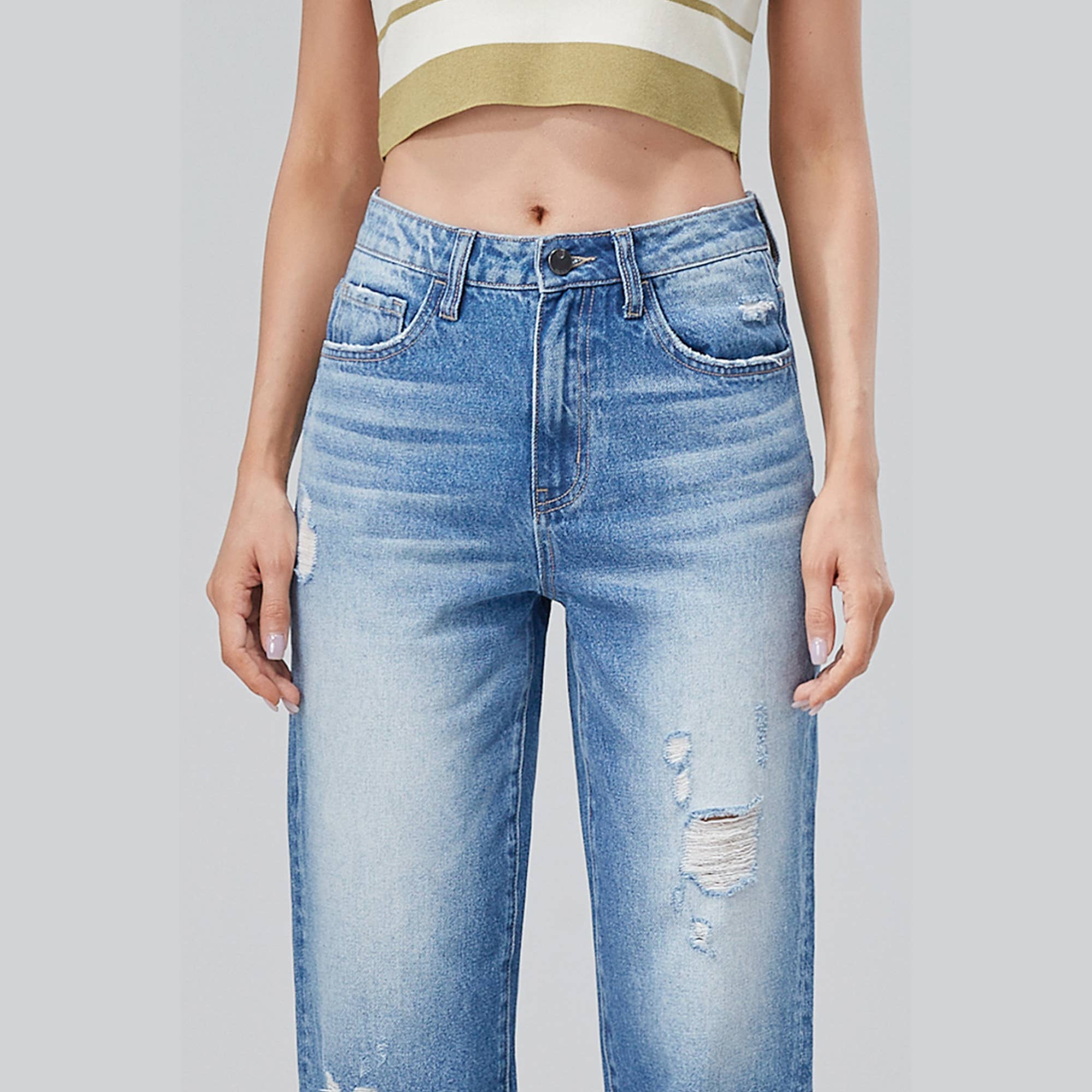 SUPER HIGH RISE RELAXED STRAIGHT JEANS