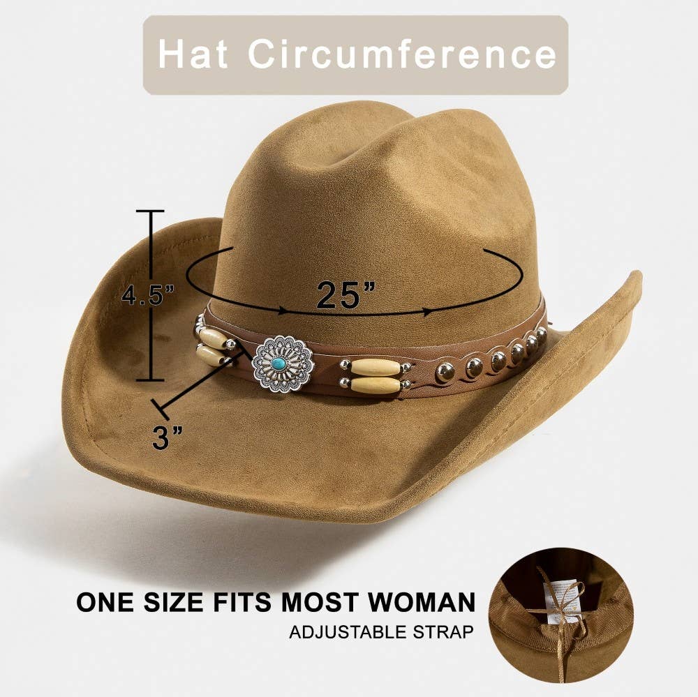 Western Concho Belt Strap Cowboy Hat
