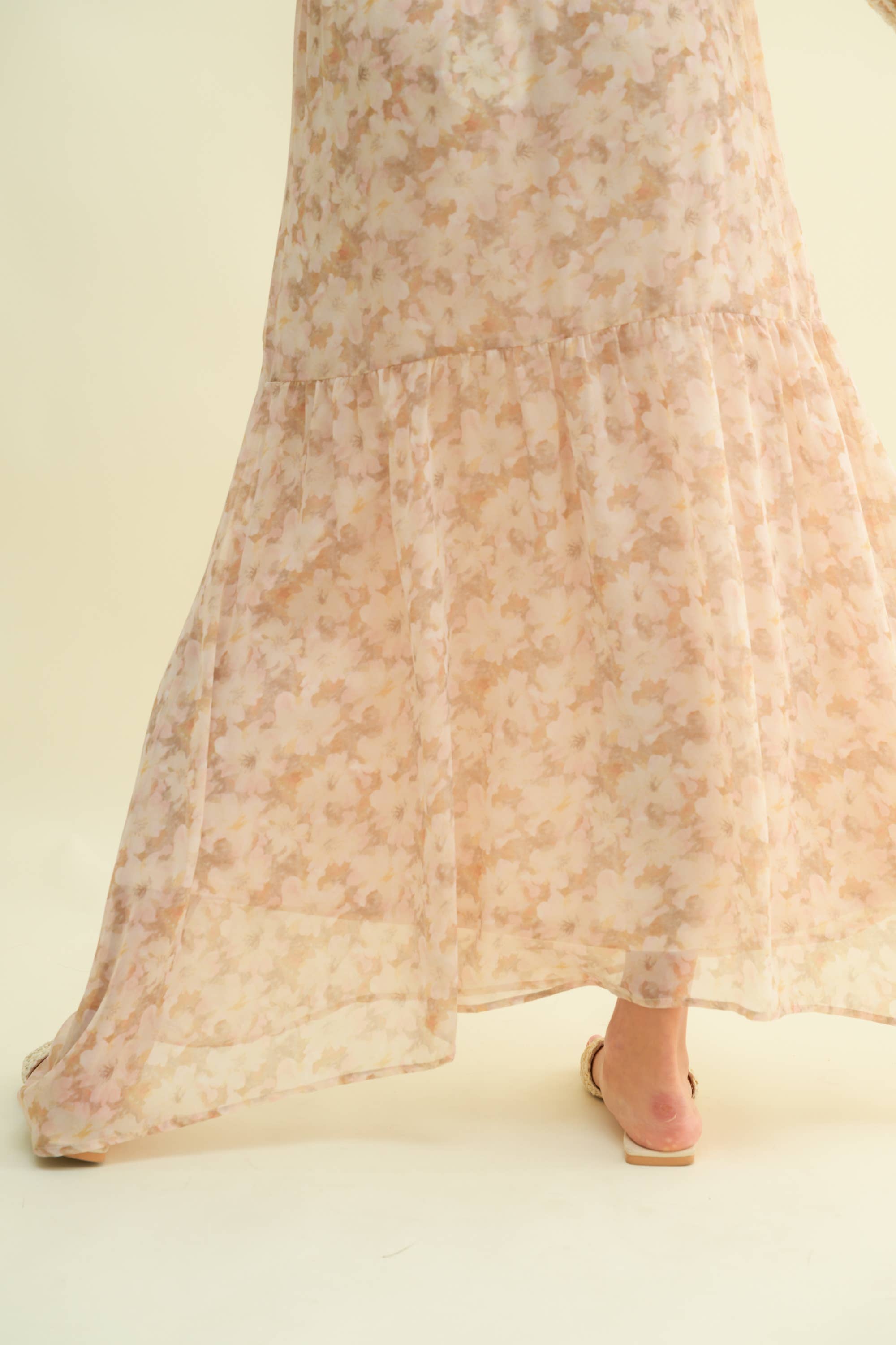 CS15077J - FLORAL WOVEN MAXI SKIRT