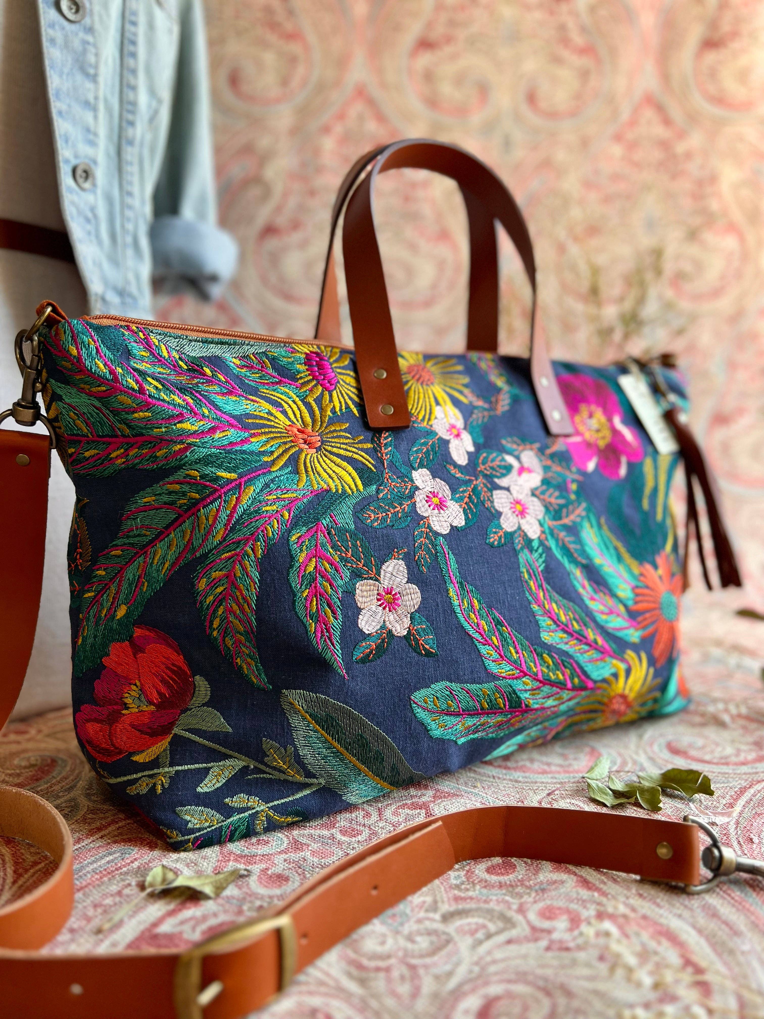 USA Handcrafted Carryall Tote Bag, Flora Buddy Bag