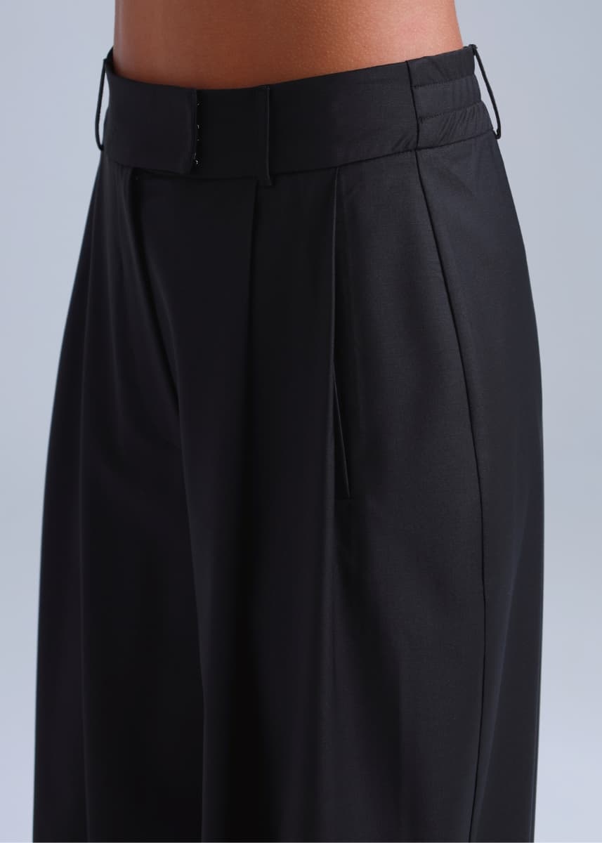 Liza Suit Wide-leg Black Virgin Wool Pants