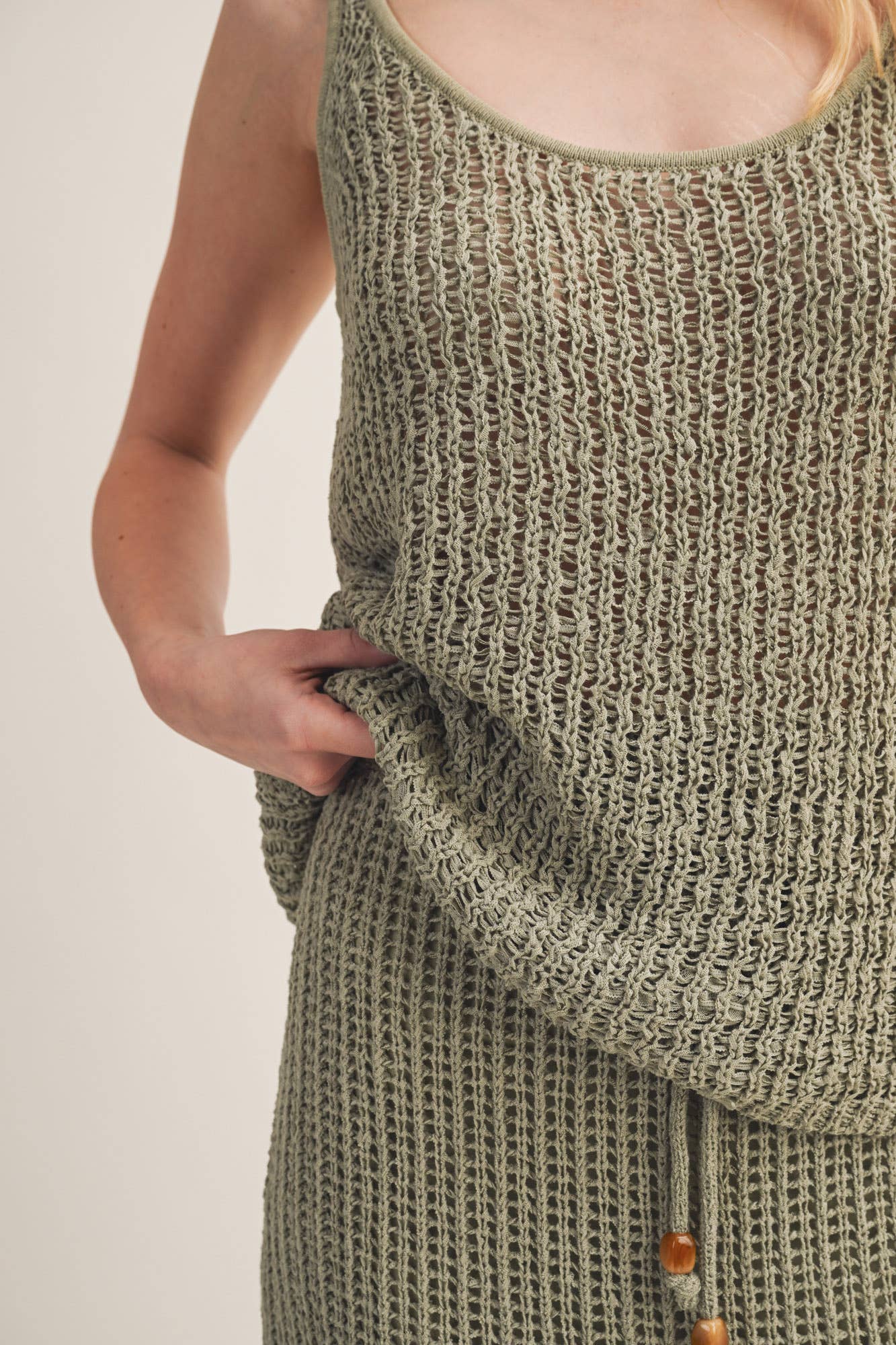 Crochet-Style Two-Piece Set - Dried Herb