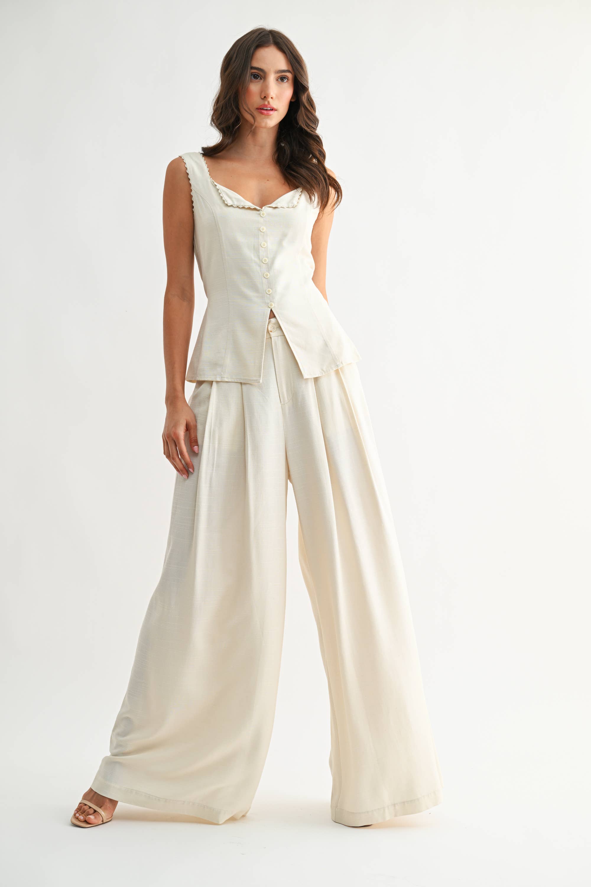 CJP26785 Wide-Leg Pleated Trousers