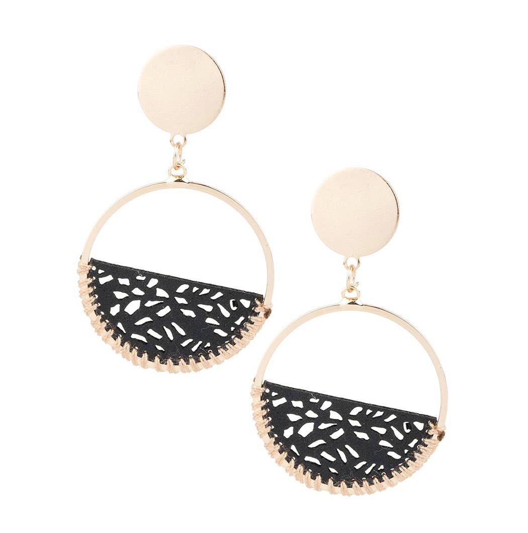 Sweet Caroline Leather Hoop Earring