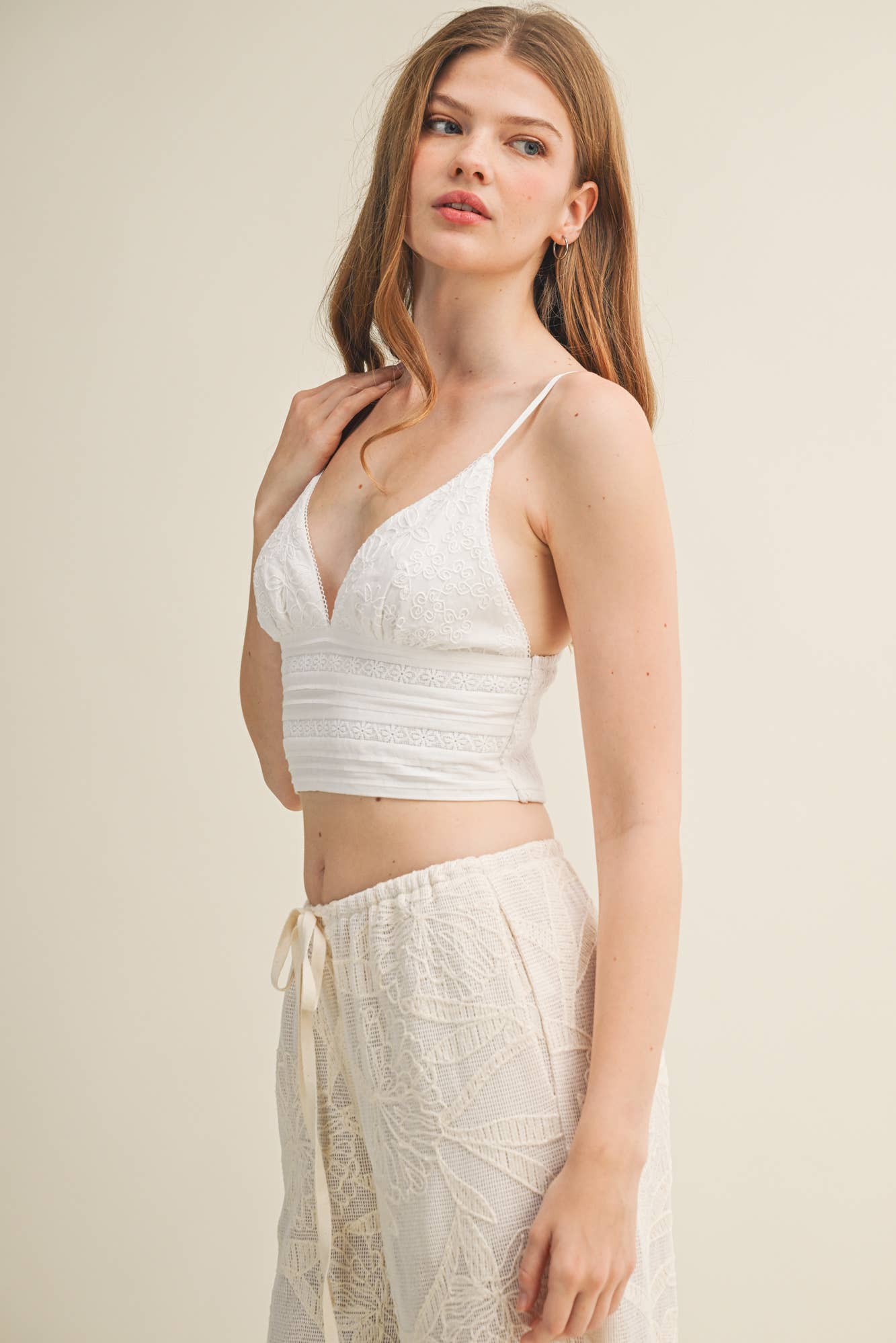 FLORAL EMBROIDERED CAMI TOP