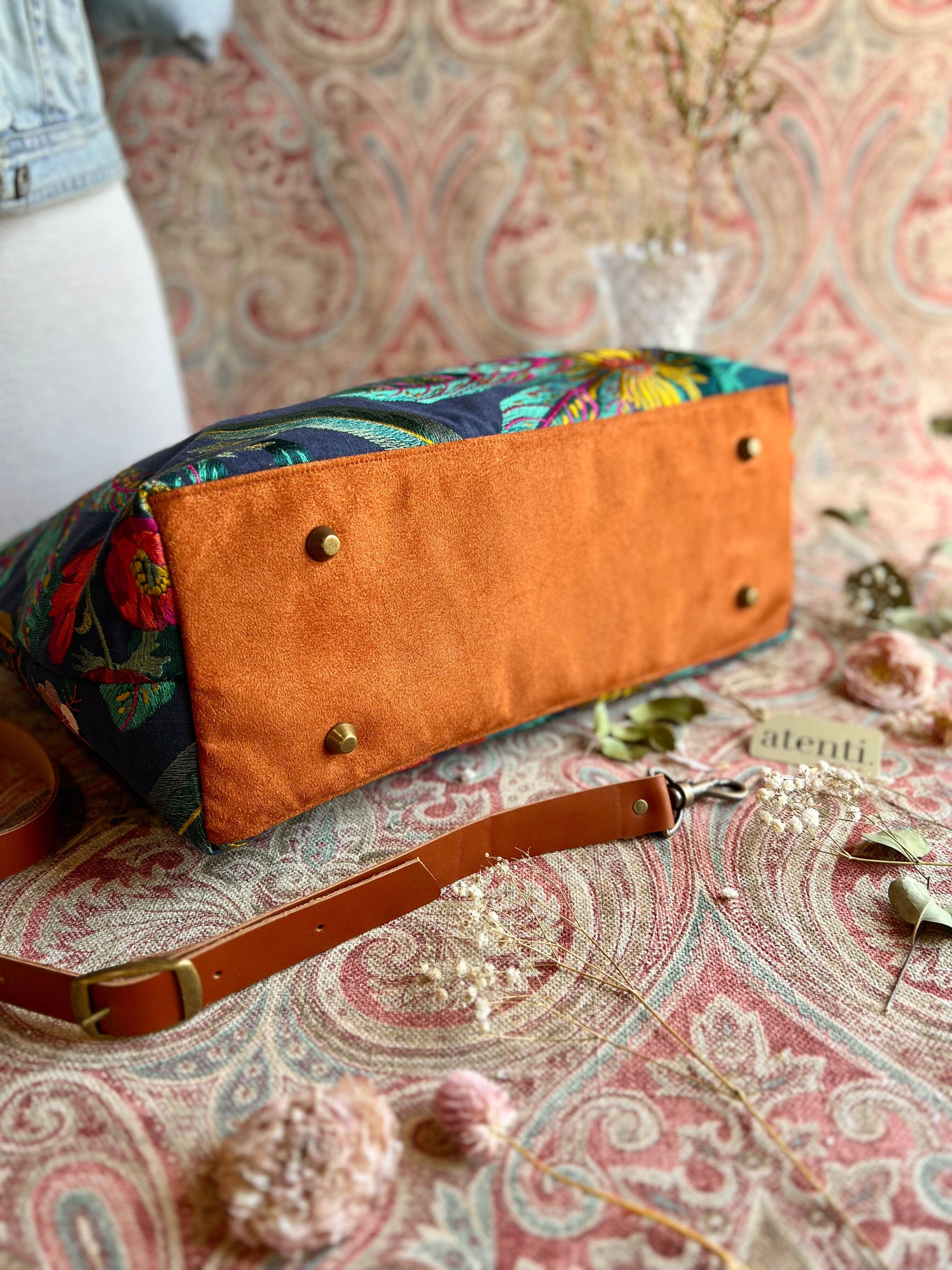 USA Handcrafted Carryall Tote Bag, Flora Buddy Bag